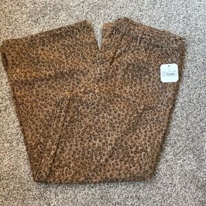 Alter’d State leopard print wide legged jeans size L